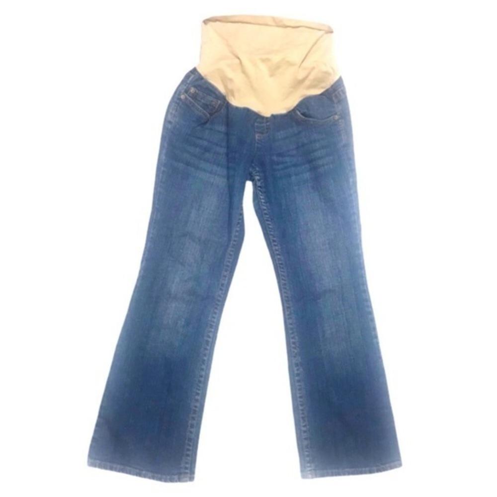 Motherhood Maternity MP dark wash bootcut stretchy over belly waistband jeans‎